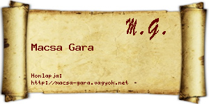 Macsa Gara névjegykártya